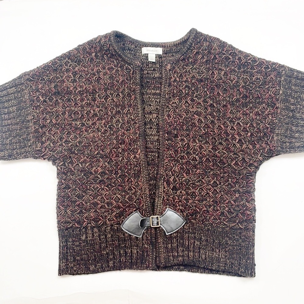 Dress Barn multicolored chunky knit short sleeve cardigan